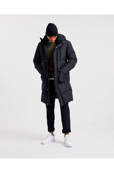 Black Longline Padded Coat