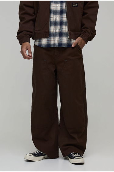 Barrel Fit Carpenter Trouser - brown