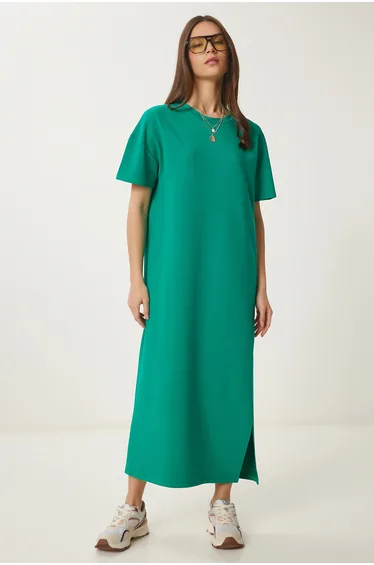 ISTANBUL Midi Cotton Dress with Slit