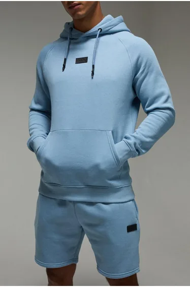 Man Active Hoodie & Short Tracksuit - blue