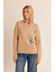 Sequin Detail Crew Neck Jumper