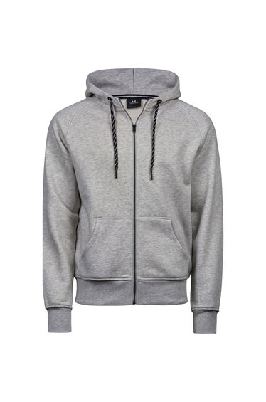 Tee Jays Mens Full Zip Hooded Sweatshirt - Heather Grey