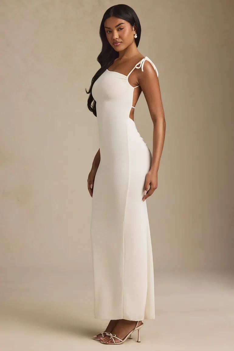 jersey backless maxi dress Helsa Jersey Backless Maxi Dress in Dove Grey