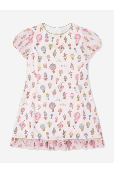 Girls Joséphine Hot Air Balloons Dress in Pink