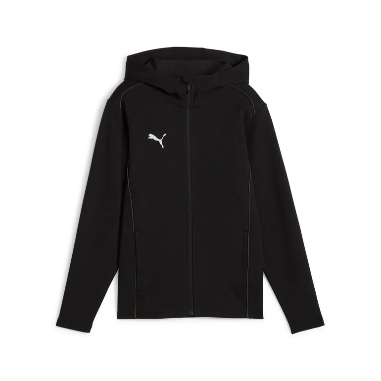 Boy's Puma Juniors TeamFINAL Casuals Hooded Jacket in Black