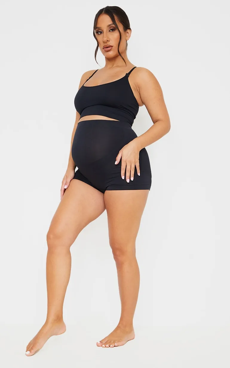 Maternity Black Seamless Strappy Nursing Bra
