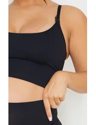 Maternity Black Seamless Strappy Nursing Bra - 2