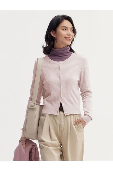 Women's Solid Colored Knitted Cardigan