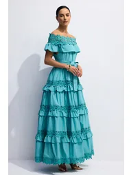 Beth Off Shoulder Tiered Maxi Dress - 4