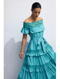 Beth Off Shoulder Tiered Maxi Dress - 3