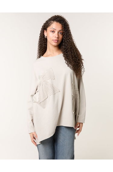Lace Bow Sweat Top