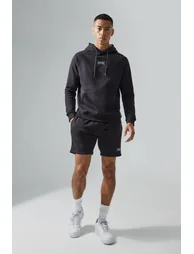 Man Active Gym Training Hoodie & Short Set