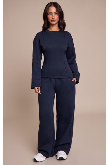 Petite Navy Wide Leg Jogger