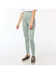 Ribbed Knit Leggings GREEN - 3