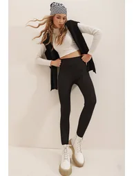 Leggings - Black - High Waist - 3