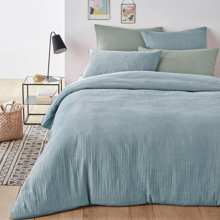 شرشف سرير قطن موسلين سادة - 1