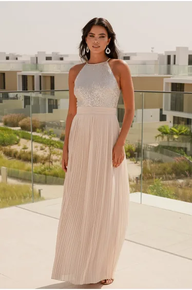 TFNC Serene Sequin Mink Maxi Dress