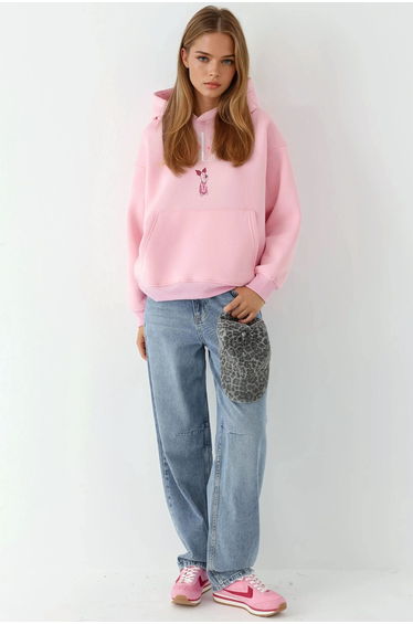Oversized Printed Hooded Sweatshirt