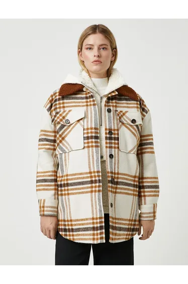 Coat - Beige - Biker jackets