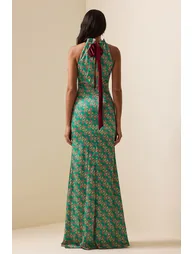 Lucie Halter Neck Sleeveless Maxi Dress - 1