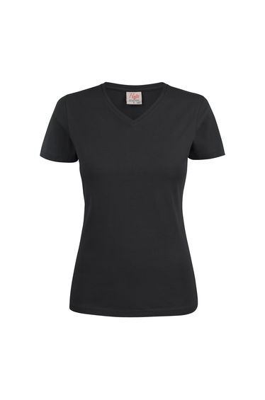 Printer Womens/Ladies V Neck T-Shirt - Black