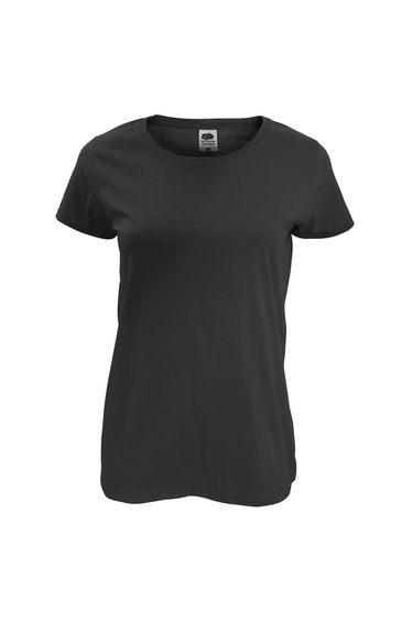 Fruit Of The Loom Womens/Ladies Short Sleeve Lady-Fit Original T-Shirt - Black