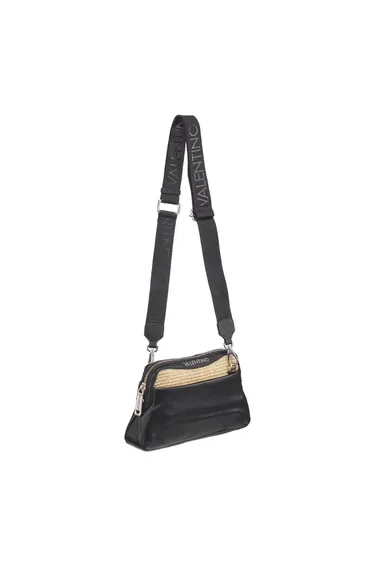 Sunday Crossbody Raffia Bag Black