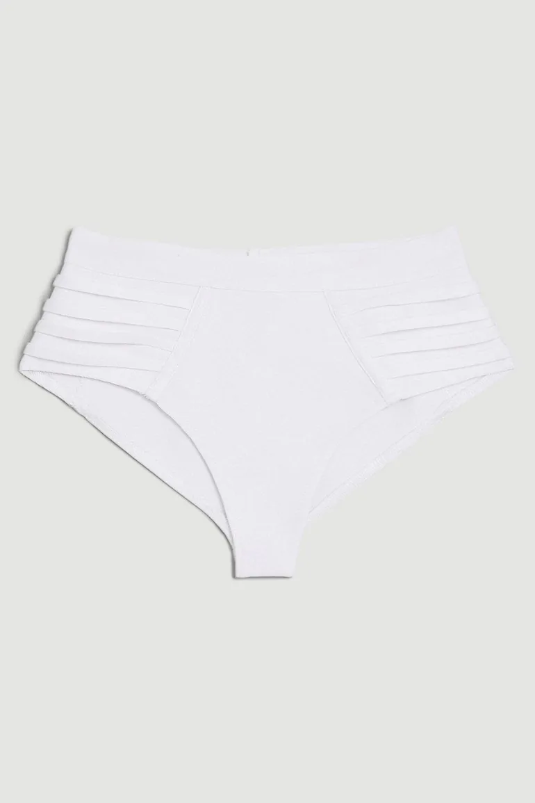 Bandage Sheer Stripe Bikini Bottoms - 3