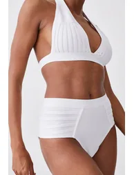 Bandage Sheer Stripe Bikini Bottoms - 2