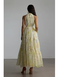 فستان ماكسي بطبعة أزهار بلا أكمام - 5