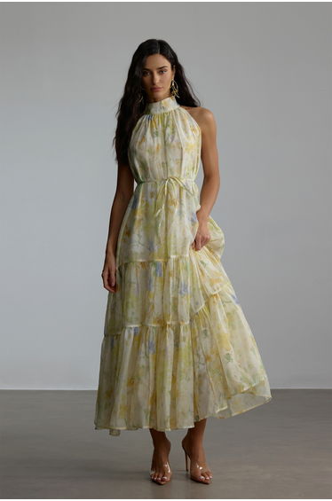 Fiona Floral Print Sleeveless Maxi Dress