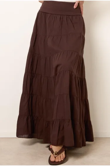 Jersey Band Tiered Skirt