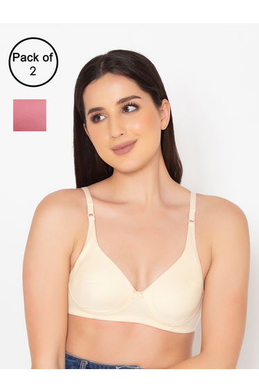 Pack of 2 - Non-Padded Non-Wired Cotton T-Shirt Bra