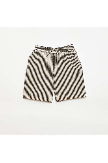Striped shorts with drawstrings BEIGE