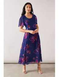 Petite Printed Chiffon Dress