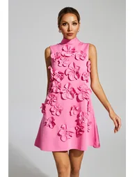 Onions Rose Red Rose Flower Mini Dress - 5