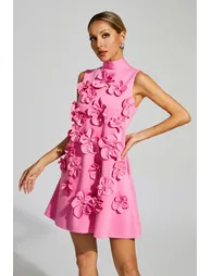 Onions Rose Red Rose Flower Mini Dress - 4