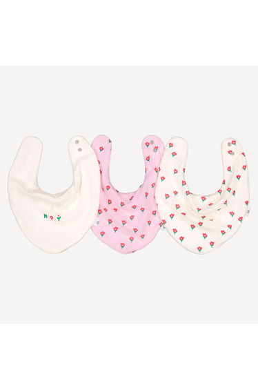 Pack of 3 Bandana Bibs in Cotton Muslin/Towelling
