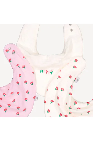 Pack of 3 Bandana Bibs in Cotton Muslin/Towelling