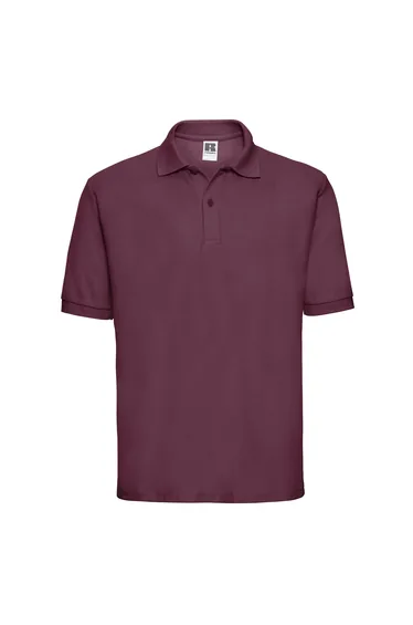 Russell Mens Polycotton Pique Polo Shirt - Burgundy