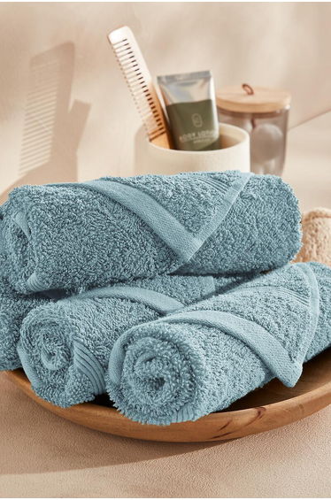 Set of 4 Zavara 100% Cotton Terry Guest Towels