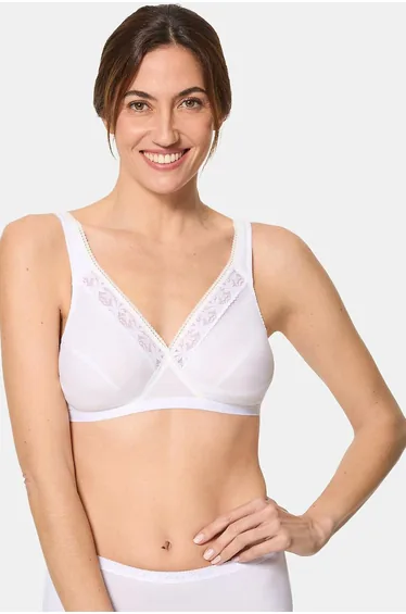 Pack of 2 Cross Your Heart Openwork Bras in Cotton Mix