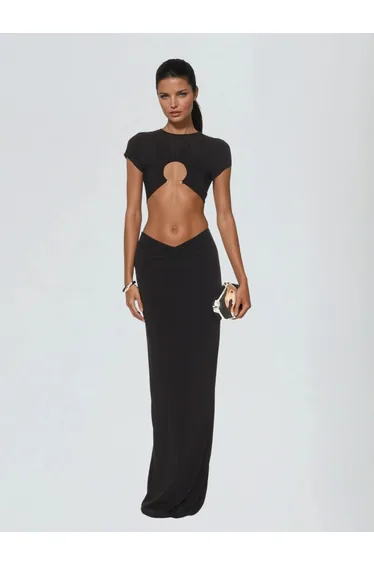 Lathrop Ruched Cutout Maxi Dress