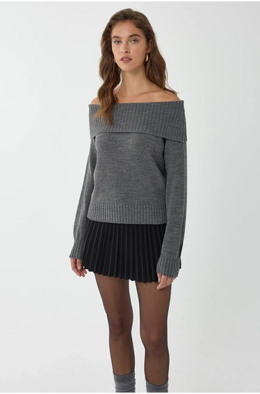 Off Shoulder Knit Sweater