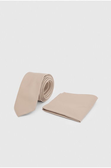 Champagne Plus & Tall Tie and Pocket Square