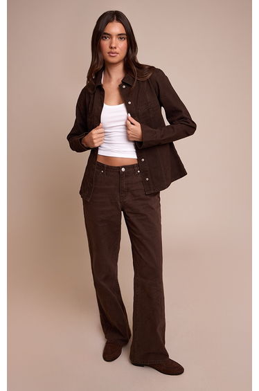 Dark Chocolate High Waist Straight Leg