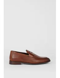 Alma Perforated Leather Loafer - tan - 1