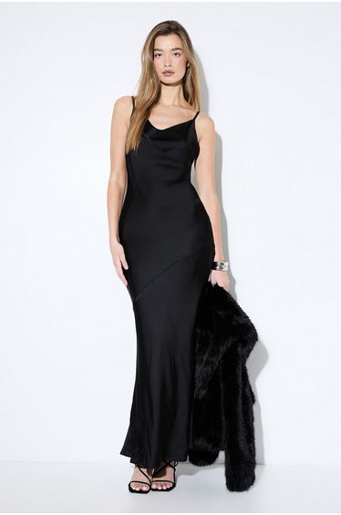 Premium Satin Bow Back Bias Cut Bridesmaid Dress