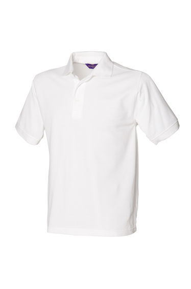 Henbury Mens Short Sleeved 65/35 Pique Polo Shirt - White