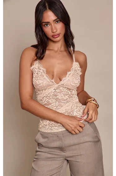 Petite Champagne Lace Flowy Cami